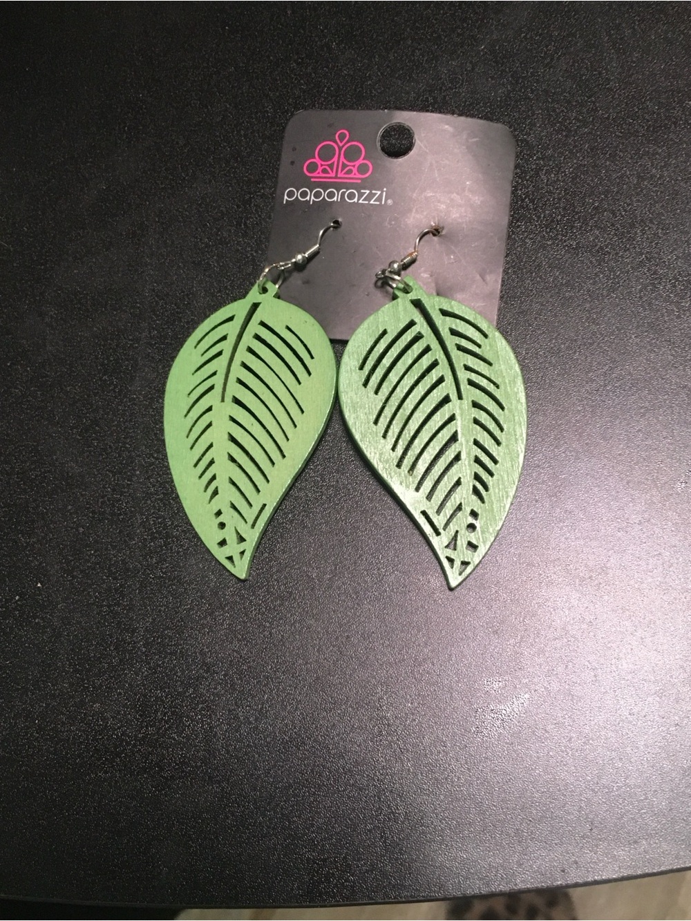 paparazzi Mint Green Leaf Filigree Dangle Earrings